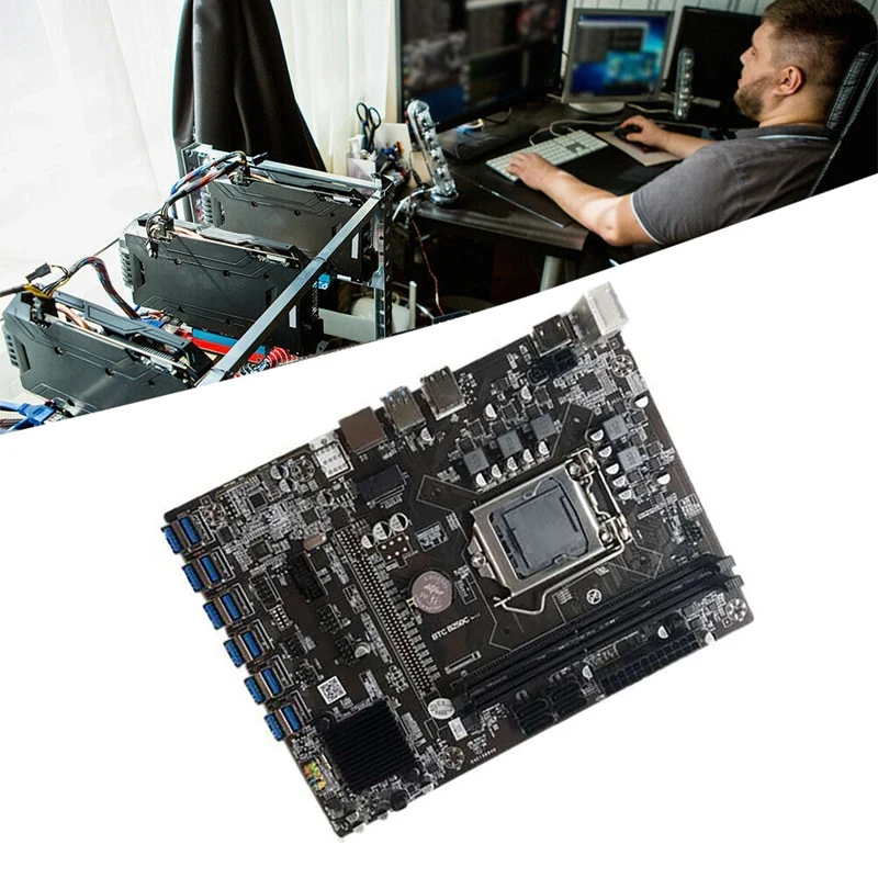 Материнская плата B250C для майнинга BTC 12 USB3.0 к PCI-E 16X графический слот LGA1151 DDR4 DIMM RAM с