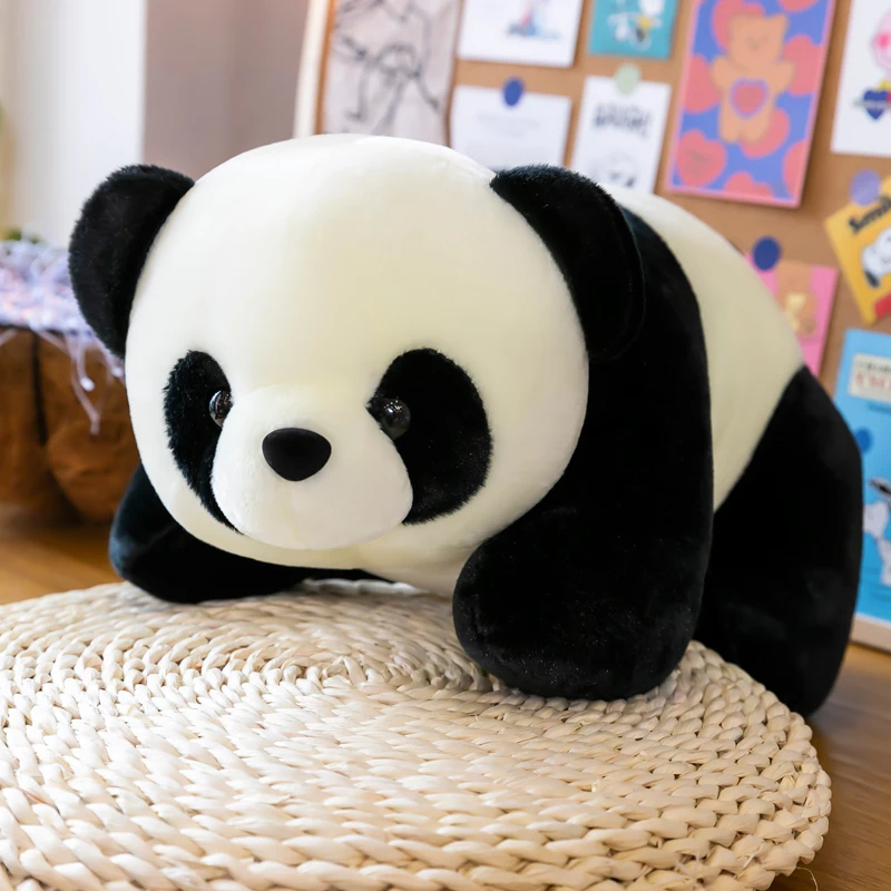

25cm Kawaii Giant Panda Peluches Juguetes Animal Plush Stuffed Toys for Children Soft Lying Doll National Treasure Birthday Gift