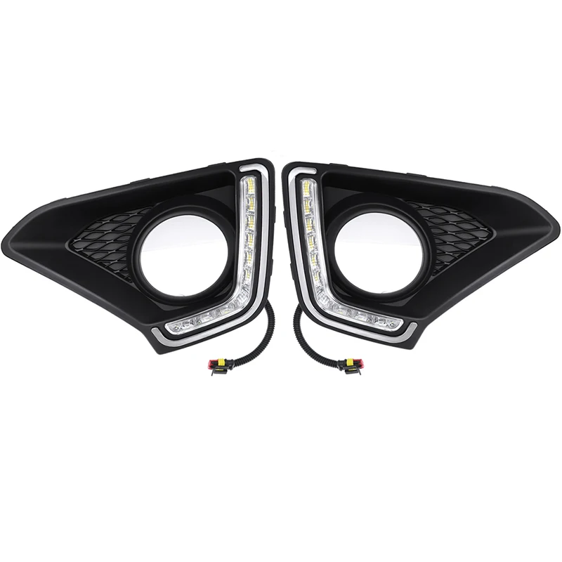 

2PCS/Set Car styling Waterproof Daytime Running Lights Daylight for Hyundai GRAND I10 2014 2015 2016 LED DRL12V ABS Fog Lamp