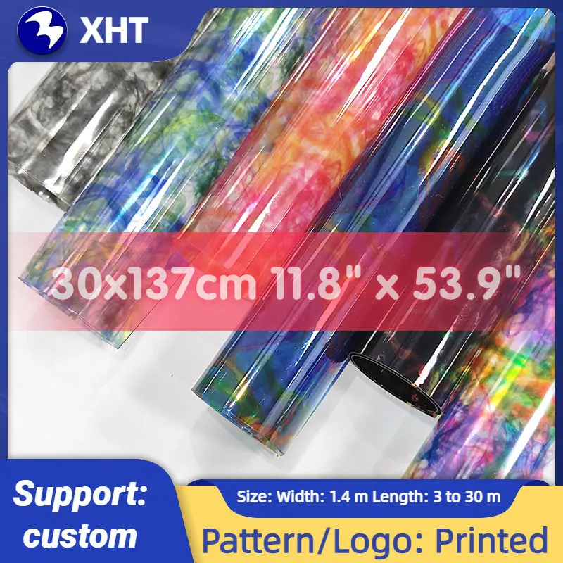 

30*135CM Colorful Pattern Translucent Faux Leather Sheets PVC Vinyl Film for Packaging Decoration Bag Making DIY Craft Handmade