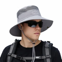 fashion summer bucket hat men outdoor sun protection cap breathable mesh fishing hats foldable panama hiking camping hat