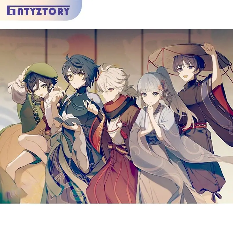 

GATYZTORY 5D Diamond Painting Frame Anime Figures Cross Stitch For Adults Mosaic Diamond Painting Decors Gift For Handiwork
