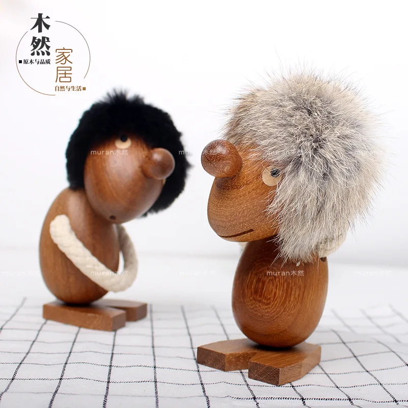 

Nordic Solid Wood Home Decoration Doll Cartoon Character Puppet Creative Home Decoration Supplies Solid Wood Decoration