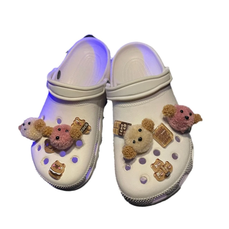 Лидер продаж плюшевый аксессуар для обуви в виде головы собаки аксессуары Пряжка