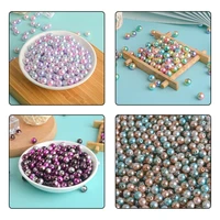 hole 30g 4681012mm mermaid tear perforated magic rainbow colorful round loose plastic abs pearl beads jewelry accessories