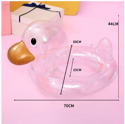 Новый дизайн прозрачное Надувное плавательное кольцо в форме утки для детей