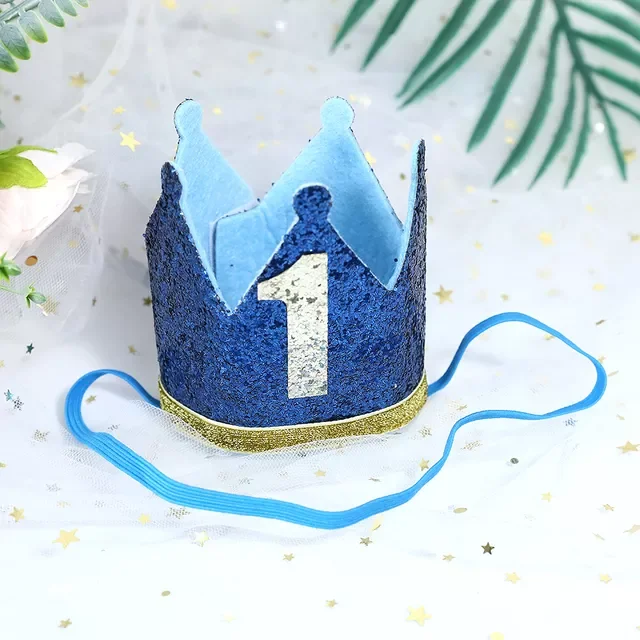 

Birthday Crown Hat Boys Girls Baby Shower Decors Newborn Baby Birthday Party Decorations Pink Blue Princess Baby Headband