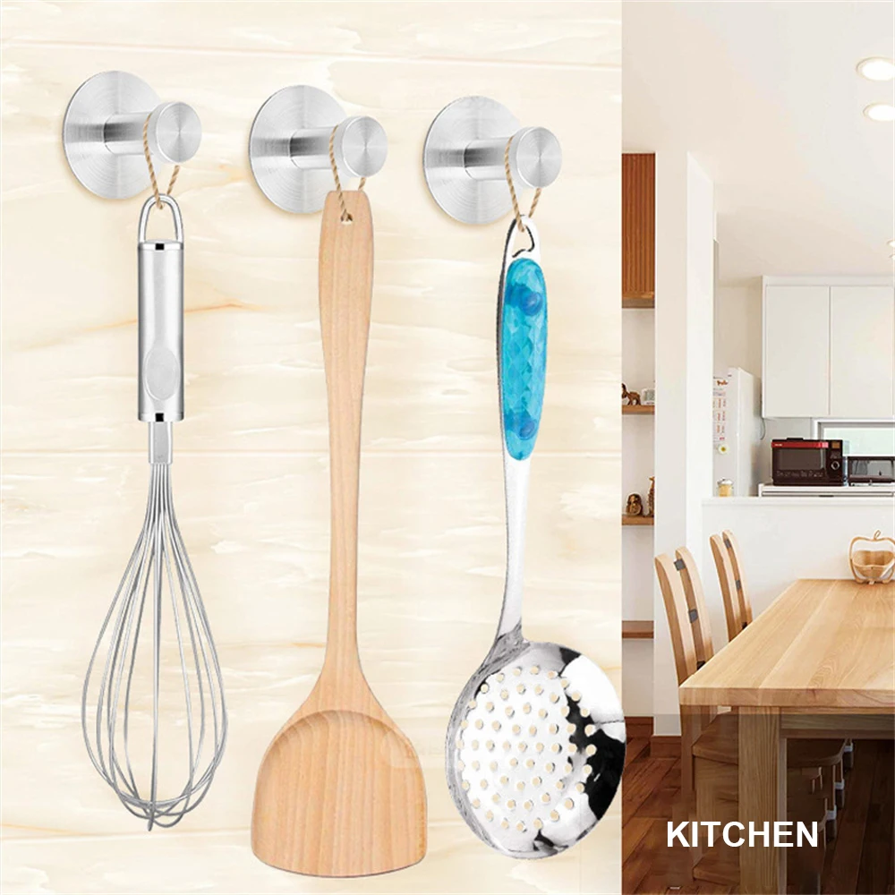 

Self Adhesive Clothes Towel Hanger Household Stainless Steel Waterproof Heavy Duty Hook Wall-mounted Key Holder Rack