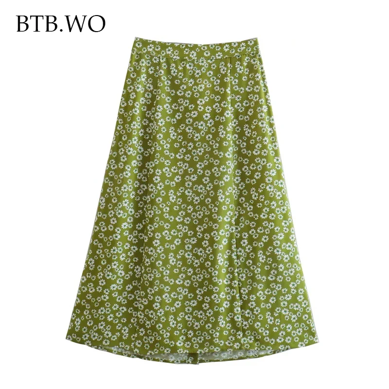 

Женская юбка миди в клетку BTB.WO Za, модная винтажная юбка с высокой талией, весенние элегантные юбки миди