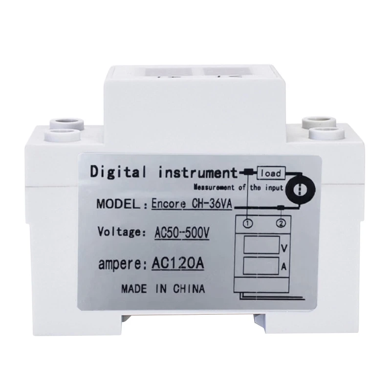 

Voltmeter Ammeter Multi-functional Digital Din Rail Voltage Current Tester Meter with for Smart Chip AC1-140A AC50-500V E65B