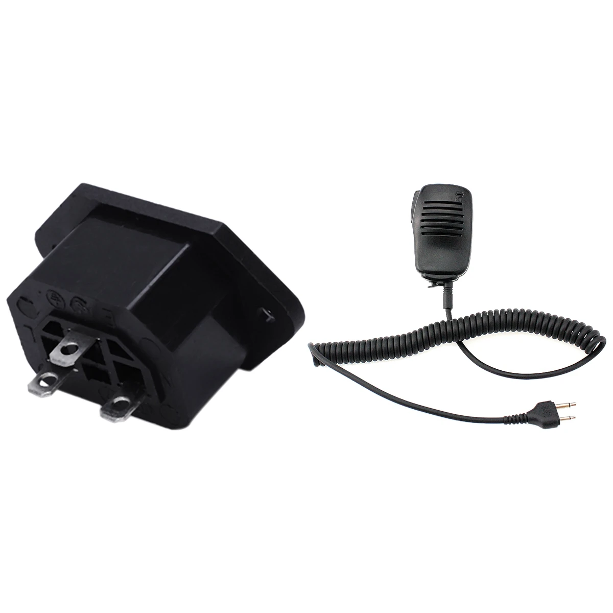 

1 Pcs AC 250V 10A IEC 320 C13 Panel Mount Plug Connector Socket Black & 1 Pcs Mini Speaker Mic Microphone