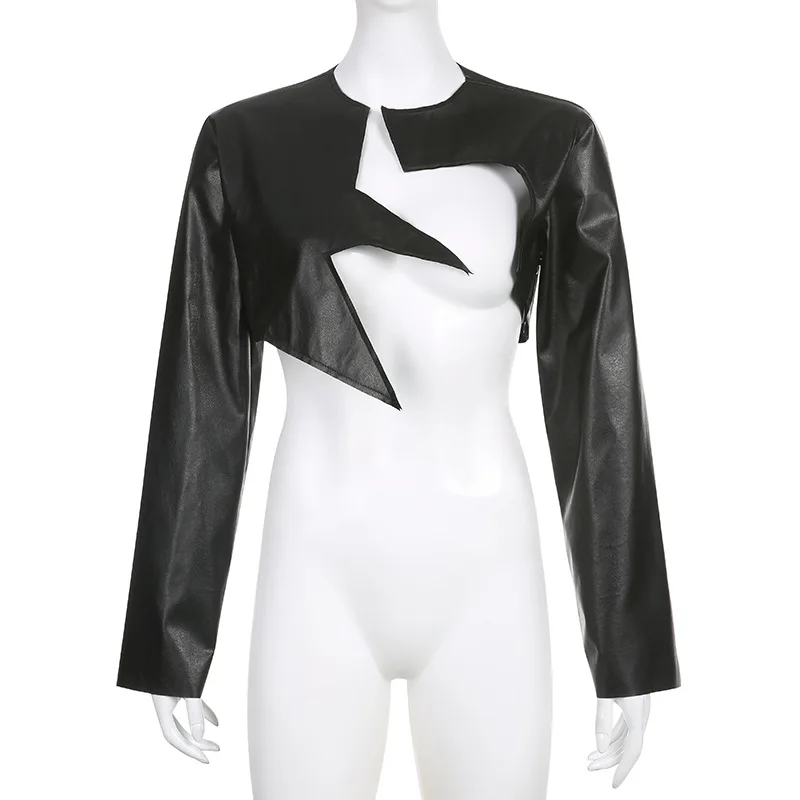 Укороченные куртки в стиле хип-хоп из искусственной кожи панк-стиле гранж