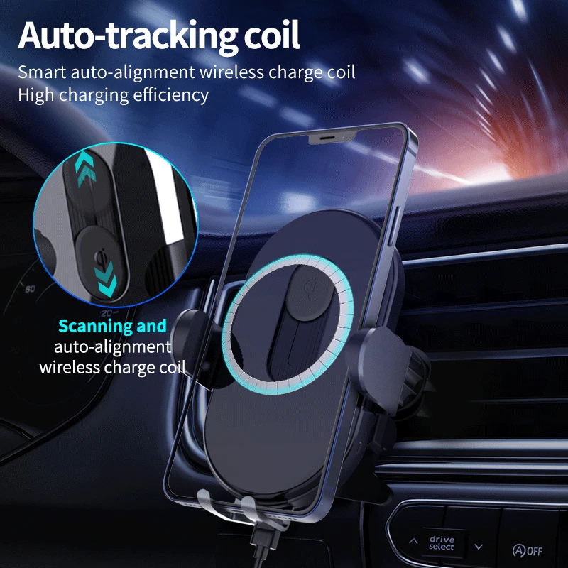 

Universal Car Phone Holder Multifunctional Fast Wireless Charger Holder Auto Smart Scan Car Wireless Charger Car Accessories