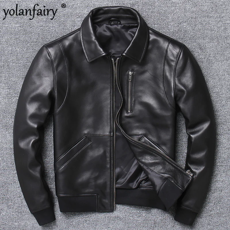 

Casual Genuine 2023 Leather Jacket Men Sheepskin Coat Autumn Real Leather Jackets Fashion Plus Size Sales Veste Cuir Homme J4904