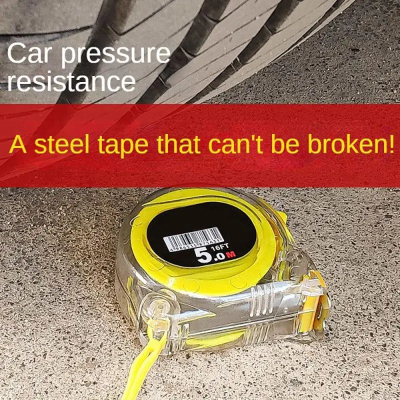 

No Drop-out Thickened Anti-fall Transparent Stainless Steel Tape Measure 3 /5 /7.5/ 10 Meters High Wear-resistant Box Ruler