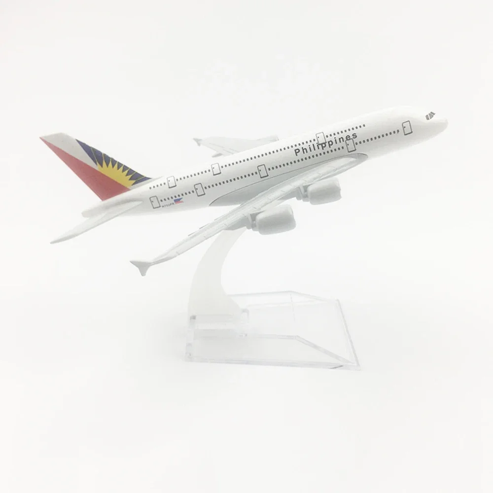Самолет самолета из сплава в масштабе 1/400 аэробус A380 Филиппины Air модель 16 см