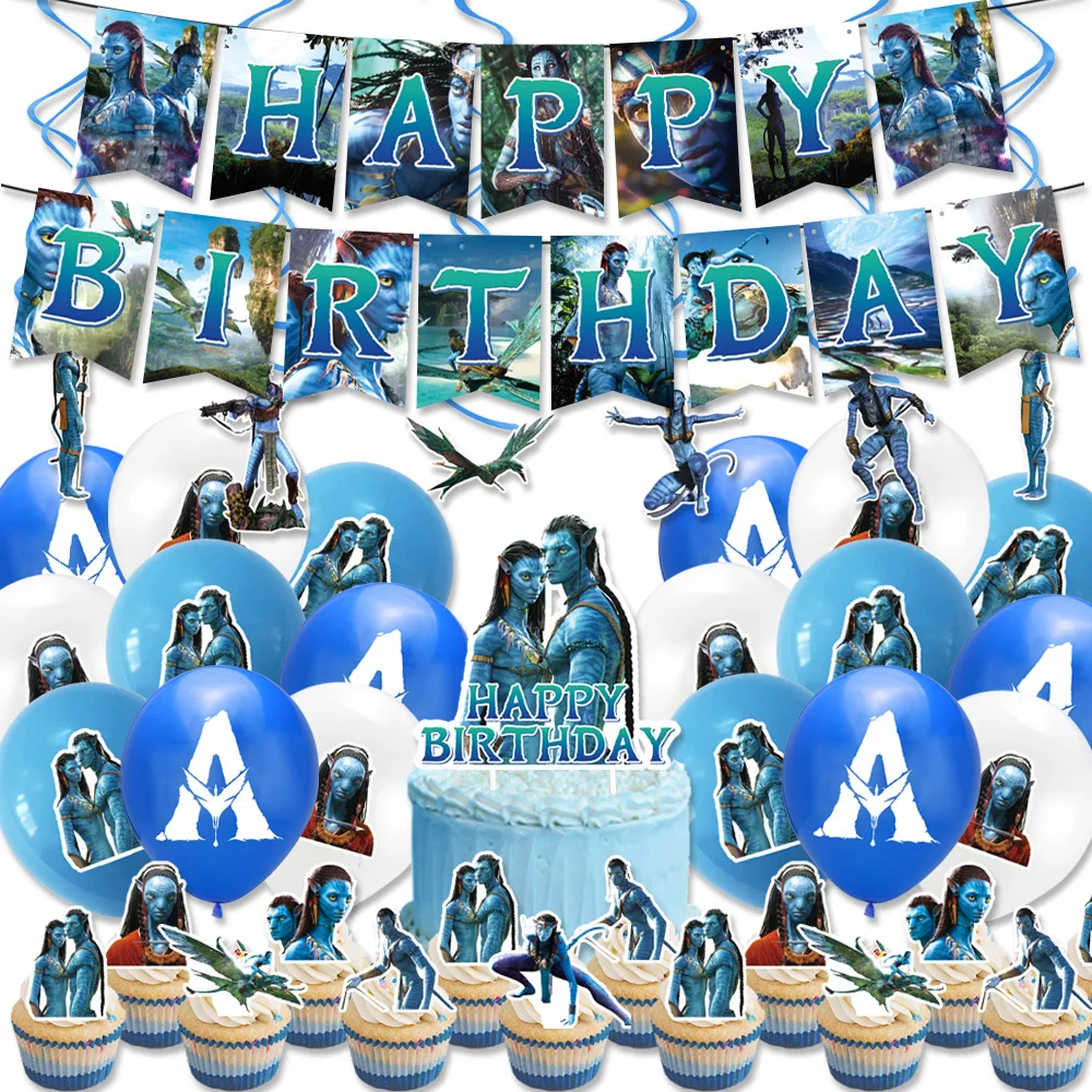 

Disney The Movie Avatar Birthday Party Decor Disposable Tableware Banner Cups Plates Cake Topper Balloon Baby Shower Supplise