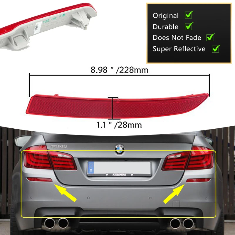 Лампочки бмв ф10. Bamperniy otrajatel gl. BMW 63147842956 RЬCKSTRAHLER.