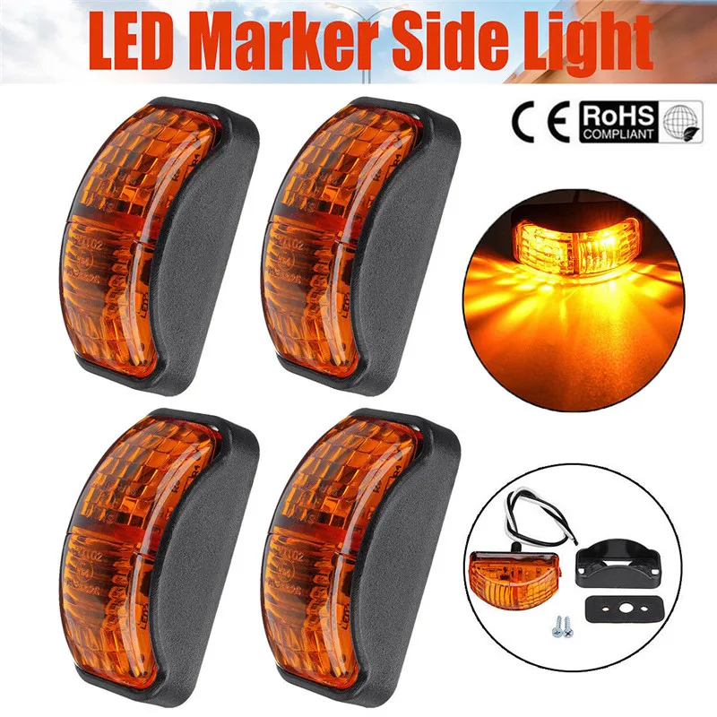 

4PCS LED Lights 12 v Truck SMD LED Car Auto Truck Trailer Side Marker Light Blinker Amber Indicator Led Lights Accessories