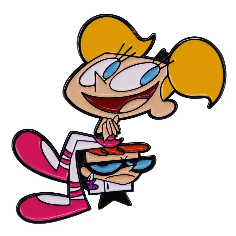 

Dee And Dexter Enamel Pin American Animation Dexter's Laboratory Inspiration Badge Denim Hat Badge Jewelry