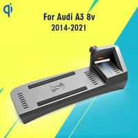 qi car wireless charger for audi a3 8v 2014 2021interior cigarette lighter modification accessories mobile phone fast charging