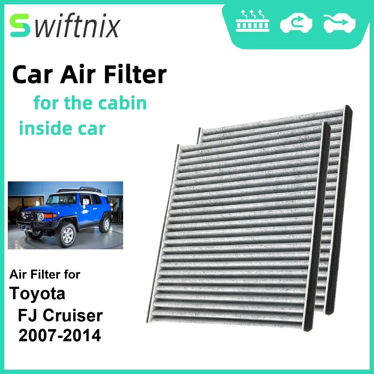 Воздушный фильтр с активированным углем для Toyota FJ Cruiser 2007-2014 CF9846A 63210-AG000 63210-AG001