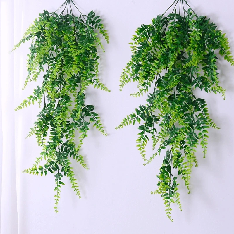 

2pcs Artificial Hanging Vines Ferns Plants Fake Ivy Leaves Garland Vine Wall Indoor Outdoor Gardon Decoration