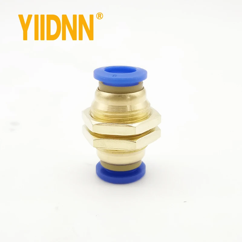 Пневматические фитинги ПМ прямой переборный соединитель внешний диаметр 4-12 мм