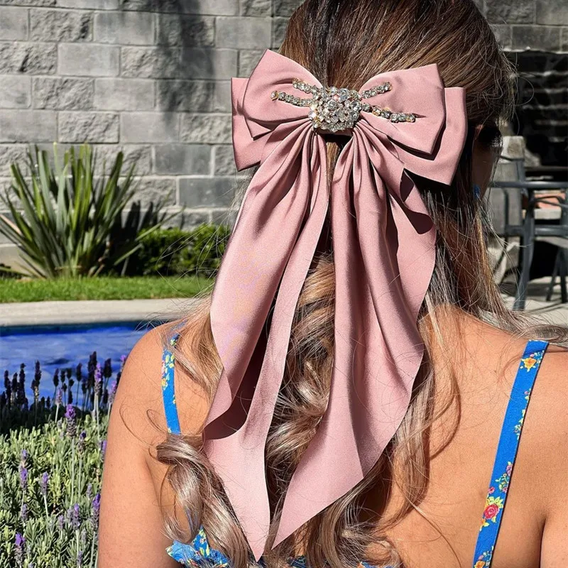 

New Korean Elegant Long Tassel Hairpins Hairgrips Crystal Rhinestone Bow Barrettes Hair Clips For Women Girls Hair Accessories