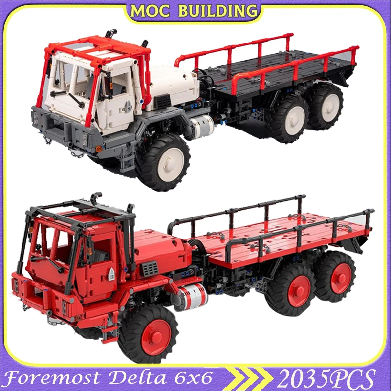 Техническая красная модель грузовика приоритетная Дельта 6x6 шарнирные