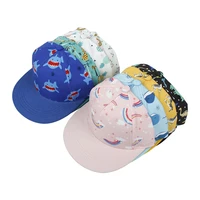 summer cartoon animal baseball cap for children flat brim snapback for boys girls outdoor sun hat for 4 8 years kids rainbow