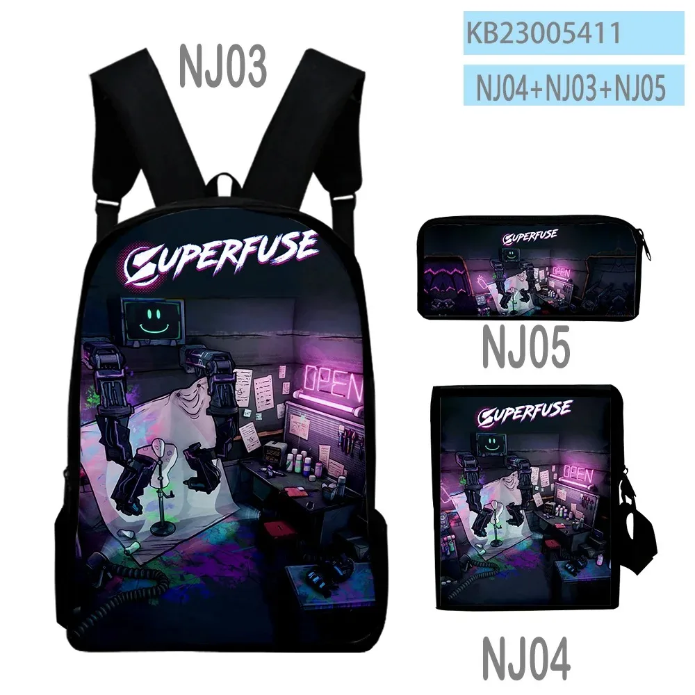 Школьные сумки Harajuku Superfuse ARPG Jogo с 3D-принтом mochila для ноутбука bolsa de ombro inclinado estojo lápis