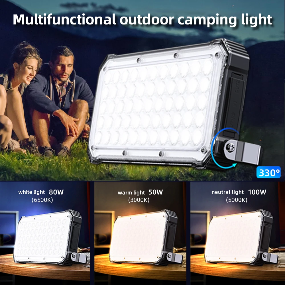 

High-power Lamp Rechargeable Lantern Portable Camping Multifunctional Light Wireless Outdoor Charging 20000mah Tent Flashlight