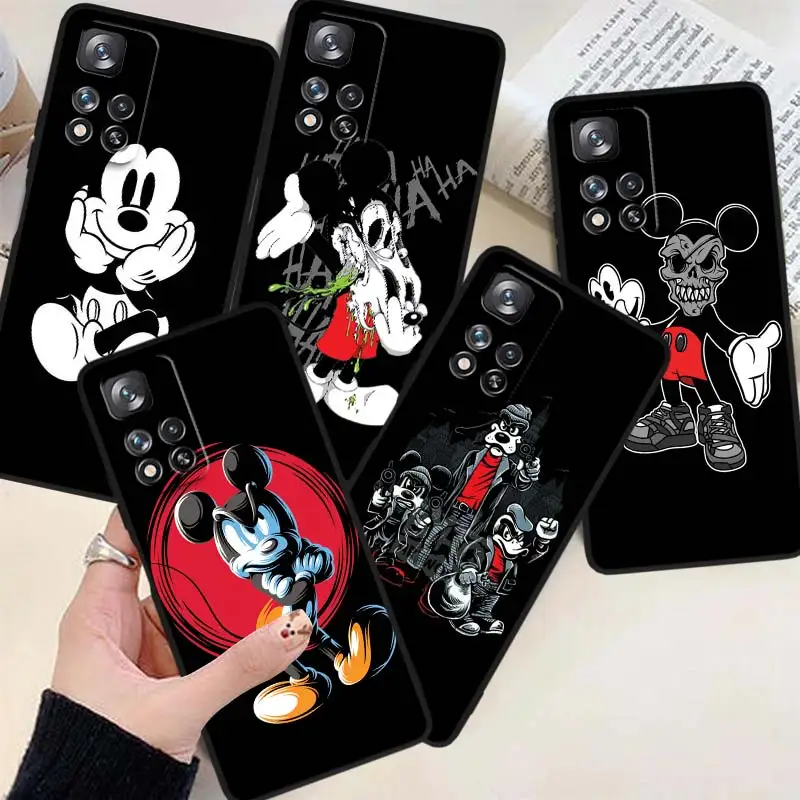 

Fashion Mickey Stitch Art Phone Case For Xiaomi Redmi Note 12 11E 11S 11 11T 10 10S 9 9T Trubo Pro Speed Plus 5G Black Cover