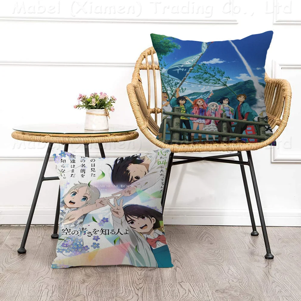 Anohana The Flower We Saw That Day Anime Pillowcase Toon Gift Cushion Cover Bedroom Home Sofa Chair Seat Decor Pillow Case