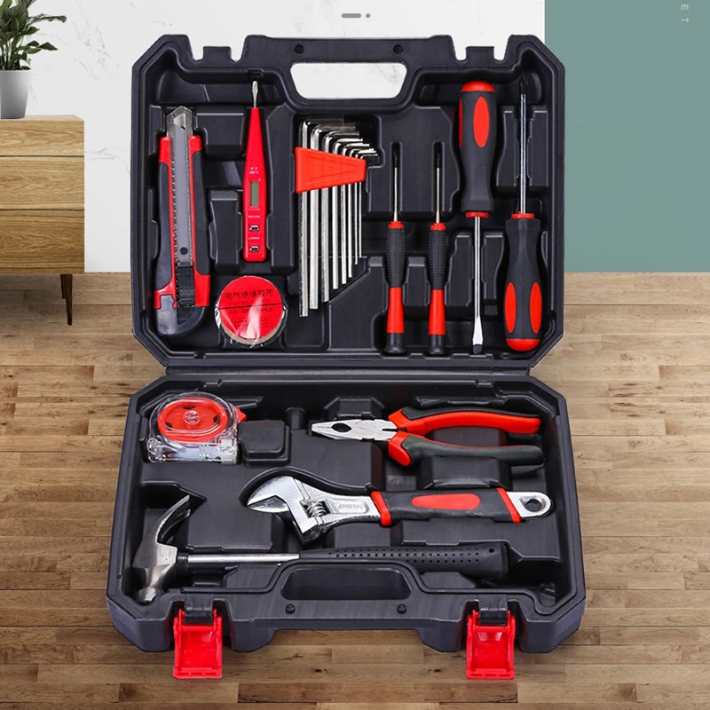 20PCS Household Repair Professional Electrician Hnad Tool Set Maintenance Toolbox Claw Hammer Screwdriver Kit