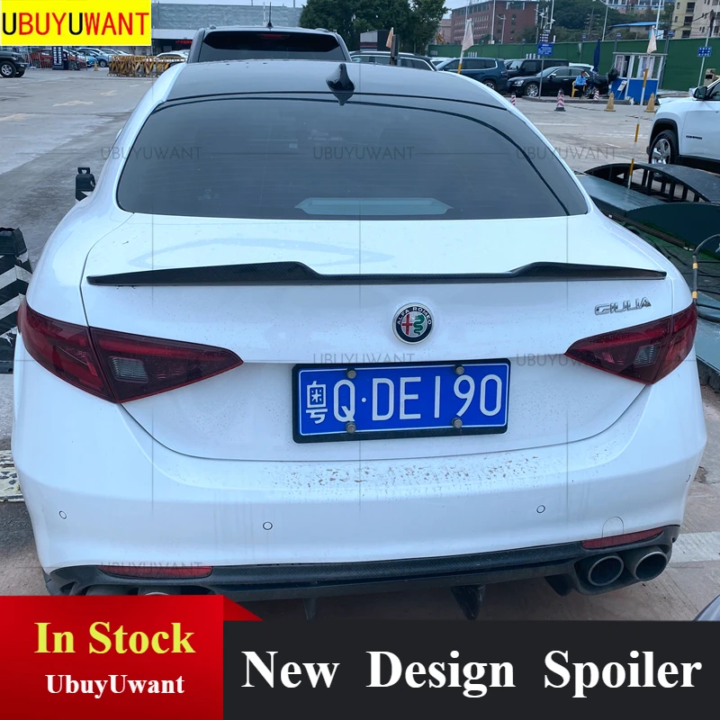 

Спойлер для Alfa Romeo Giulia 2015 2016 2017 2018 2019, задний спойлер из углеродного волокна, крыло багажника, крышка багажника, Стайлинг автомобиля