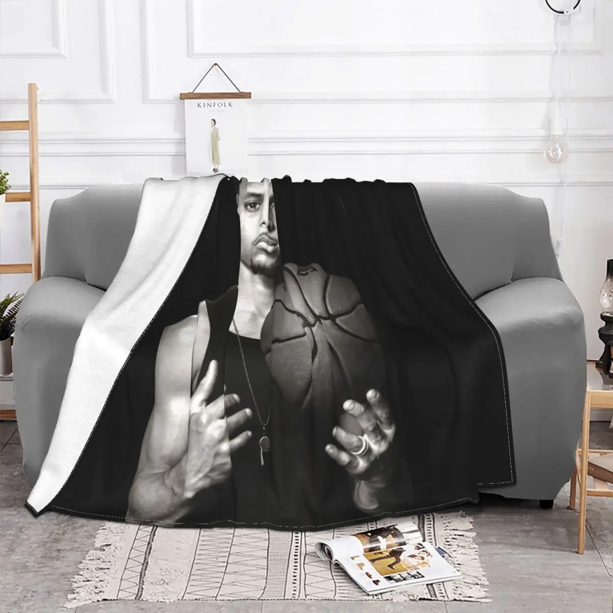 Стефан Карри портрет графическое одеяло мягкий Raschel на диване искусственный мех
