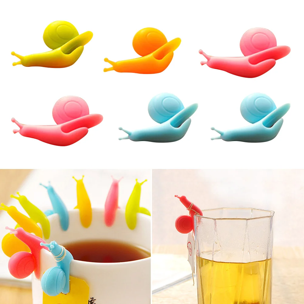 

6pcs Tea Holder Silicone Tea Clip Tea Cup Mug Strainer Infusers Clips Party Decor