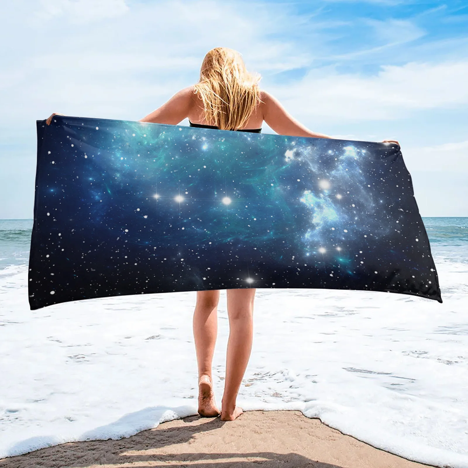 

Starry Sky Universe Microfiber Household Large Bath Towel Shower Face Hair Towel Absorbent Travel Sports Yoga Beach Towels