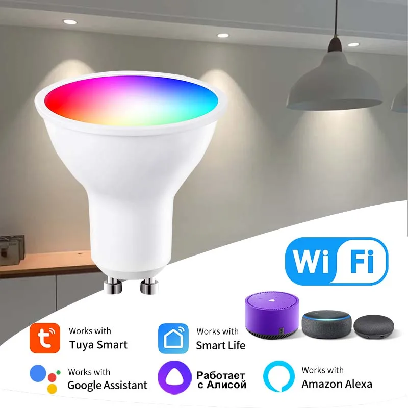 

GGBEE RGB Светодиодная лампа GU10 Wi-Fi 5Вт