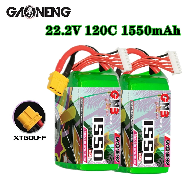 

GNB Lipo батарея 6S 22,2 V 1550mAh 120C/240C Lipo батарея для RC FPV Квадрокоптер Вертолет Самолет Дрон автомобиль Хобби 22,2 V батарея