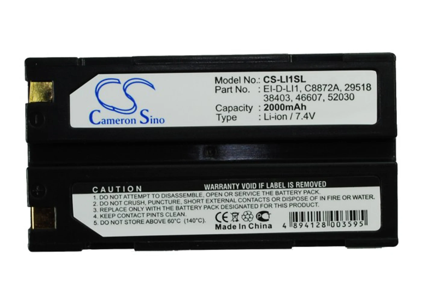 

Cameron Sino 2000mA Battery for HP Photosmart 912xi,PhotoSmart C912 29518,38403,46607,52030,C8872A,EI-D-LI1