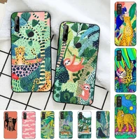 fhnblj chic cute cartoon anime sloth leopard phone case for huawei honor 10 i 8x c 5a 20 9 10 30 lite pro voew 10 20 v30
