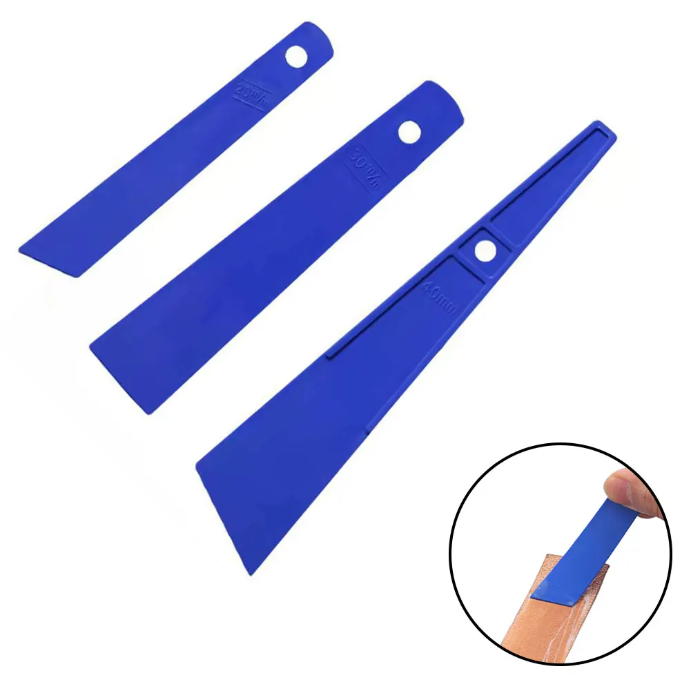 

3pcs/set Pcs 20mm 30mm 40mm Blue Plastic Erasing Board Smear Glue Scraper Handmade Carving Sewing Leather Craft Tools