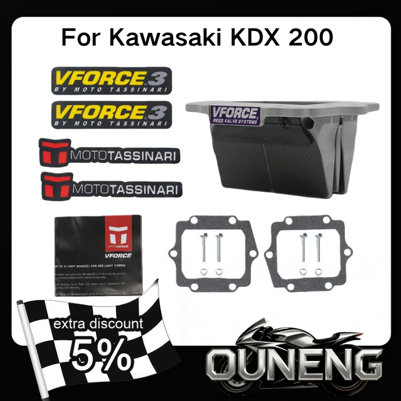Фото Для Kawasaki KDX 200 220 KX250 KMX 125 KMX 500 для Ninja KRR ZX150 KRZ150 мотоцикла VForce 3 язычковый клапан из углеродного волокна DM13 №1