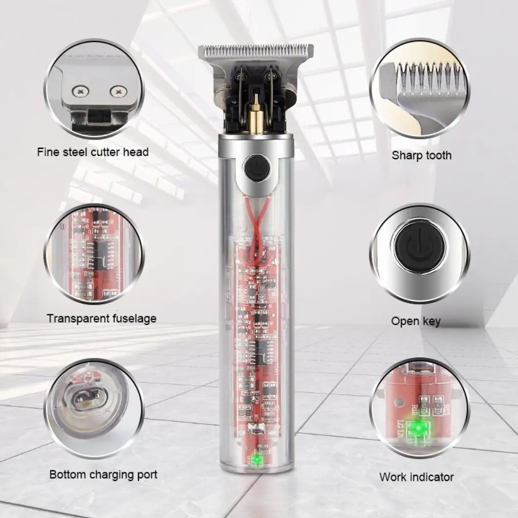 New Transparent Body Waterproof Hair Trimmer Creative Oil He