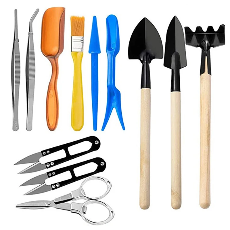 

12Pcs Gardening Succulent Plants Tool Indoor Bonsai Gardening Kit Mini Garden Hand Transplanting Set Miniature Planting Tools