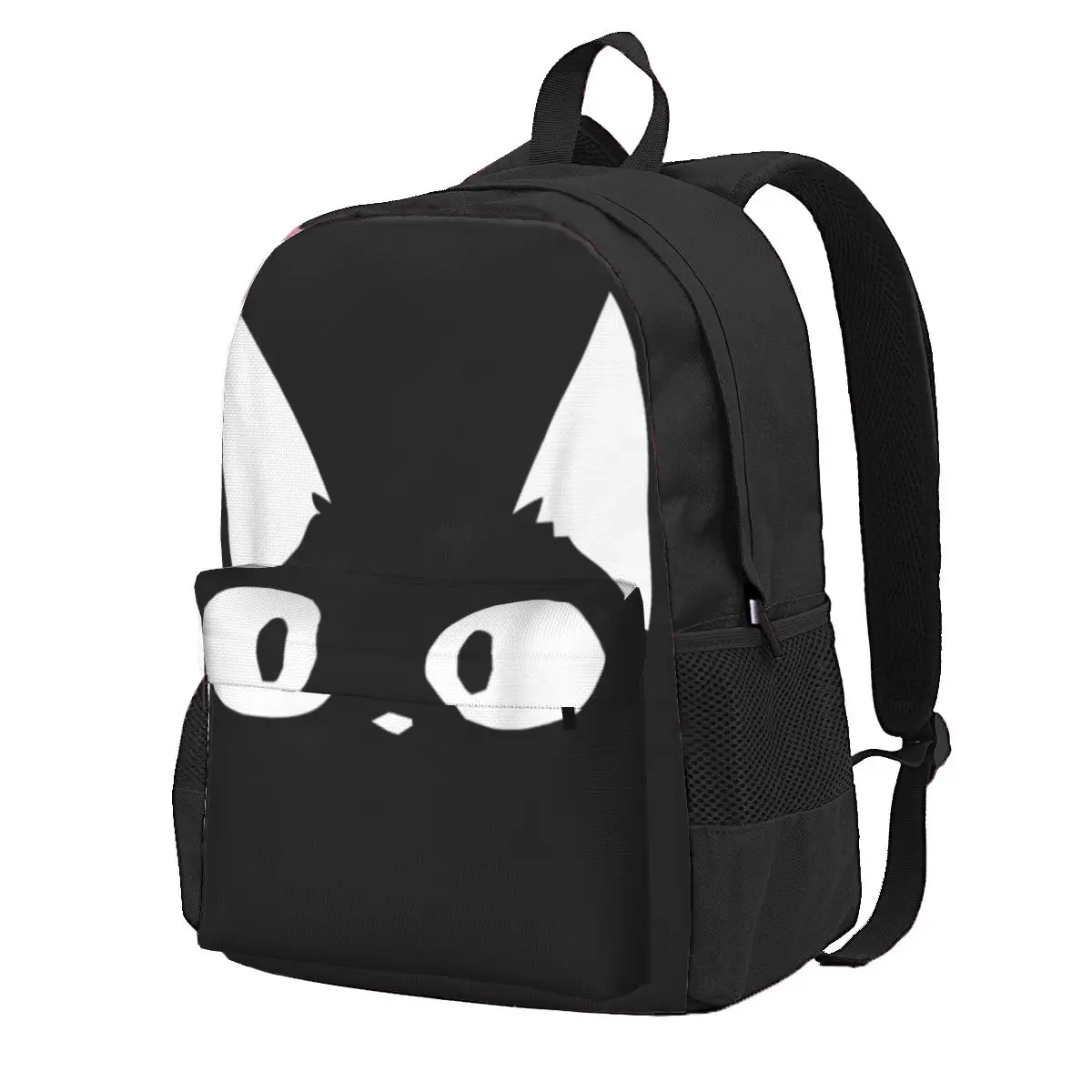 

Рюкзак молодежный с принтом милого кота, легкий из полиэстера, с принтом в виде черных животных, для старших классов, походный дизайнерский