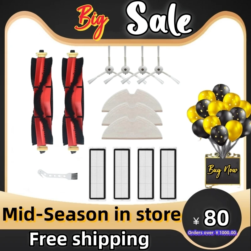 

Main Brush Side Brush HEPA Filter Replacement Accessories For Roborock S5 S50 S51 S6 S5MAX E25 E35 Vacuum Cleaner